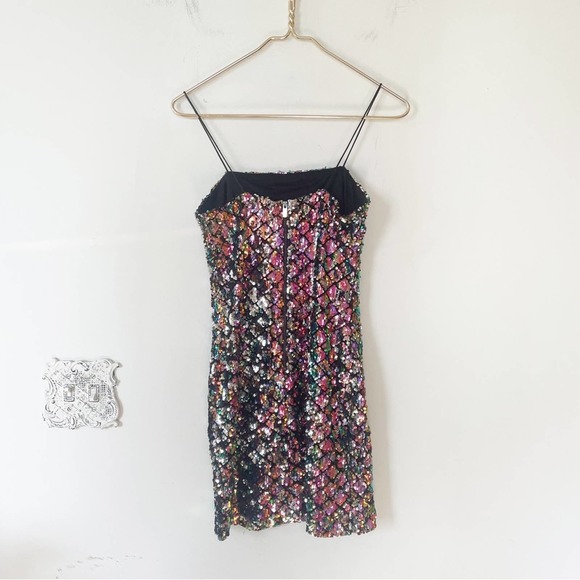 Topshop Multicolored Sequin Mini Slip Dress 2 XS - Picture 7 of 9